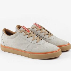 Quiet X Bone and orange - Casual Beige Suede Women's Athletic Shoes
